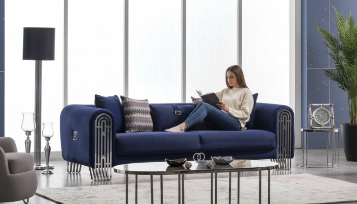 Wohnzimmer Sofa 3 Sitzer Modern Design Polster Textil Möbel Luxus Sofa