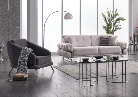 Wohnzimmer Sofagarnitur Dreisitzer Sessel Luxus Couch Set 3+1 Sitzer