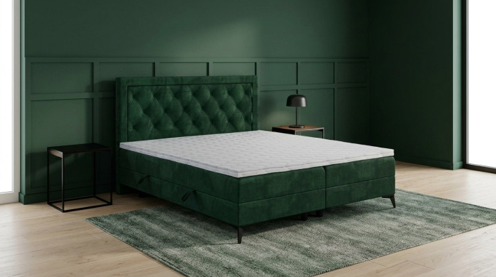 Luxus Polsterbett Boxspringbett Doppelbett Polster Stoff Design Bett Möbel
