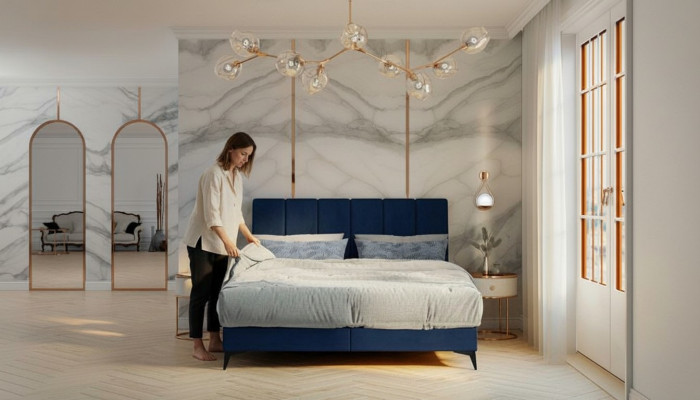 Modernes Bett Schlafzimmer Designer Doppelbett Boxspringbett Polsterbett
