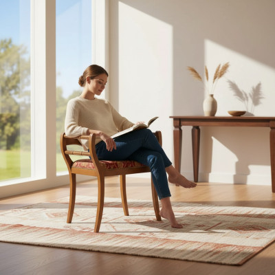 Stuhl Polster Sitz Designer Textil Polsterstuhl Sitzmöbel Telefon Bank