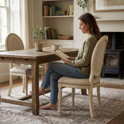 Stuhl Esszimmer Polsterstuhl Klassischer Neu Möbel Textil Sitz Lehnstuhl
