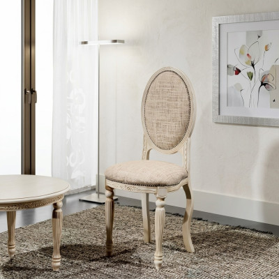 Stuhl Esszimmer Polsterstuhl Klassischer Neu Möbel Textil Sitz Lehnstuhl