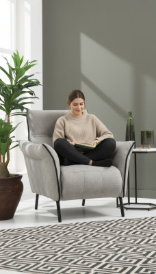 Sessel Design Polster Textil Möbel Luxus Wohnzimmer Modern Polstersessel Neu