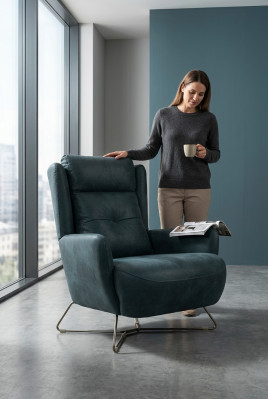 Modern Schwarz Sessel Wohnzimmer Designer Sitzmöbel Textil Polster Stoff