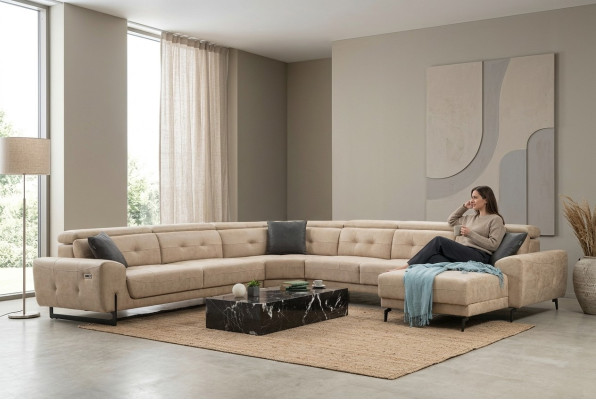 Ecksofa U-Form Sitzmöbel Designer Sitzmöbel Modern Sofa Couch Polster