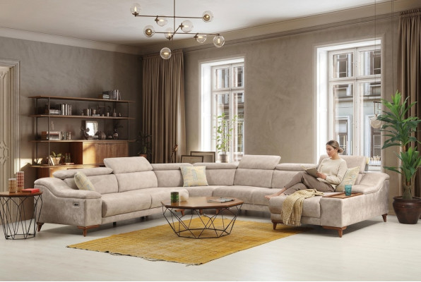 Ecksofa Sofa U-Form Polstersofa Couch Garnitur Ecksofas Modern Wohnzimmer