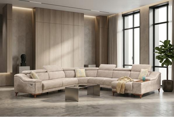 Ecksofa Sofa U-Form Polstersofa Couch Garnitur Ecksofas Modern Wohnzimmer