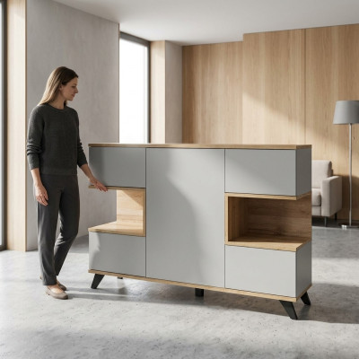 Modern Weiß Kommode Wohnzimmer Neu Luxus Designer Sideboard Möbel Holz