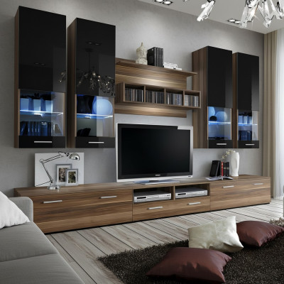 Design Wohnwand TV Ständer 4x Wandschrank Lowboard Wandregal Luxus Möbel