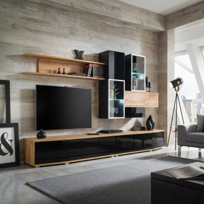 Designer Wohnwand Modern Design Wohnzimmer Luxus Möbel Wand Regale Neu