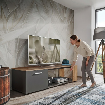 Luxus TV-Ständer Wohnzimmer Holz Kommode Designer Sideboard Wohnwand Neu