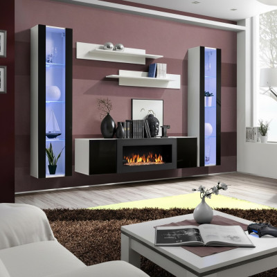 Luxus Wohnwand tv Ständer Sideboard Holz Designer Wohnzimmer Hänge Vitrine Möbel