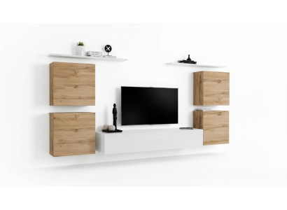 Luxus Wohnzimmer rtv Wohnwand Wandschrank Regal tv Holz Wand Regale Neu