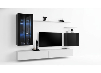 Wohnzimmer Komplett set 7tlg Wohnzimmer Möbel Wohnwand Holz Einrichtung Neu