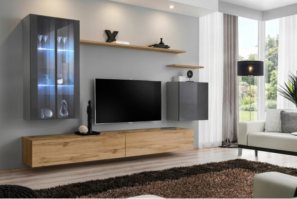 Designer Komplett Luxus Garnitur Wohnzimmermöbel Regale Stil Modern Sideboard