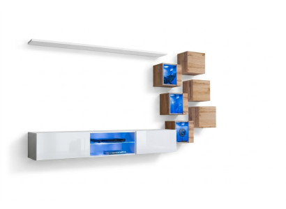 Neu Komplett Set 8tlg Wandschrank Luxus Sideboard TV-Ständer Wand Regale