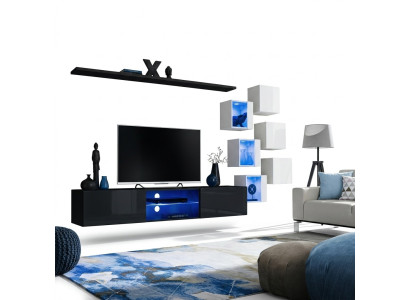 Modern Komplett Wohnwand Wand Regale Luxus Designer Set Wohnzimmermöbel