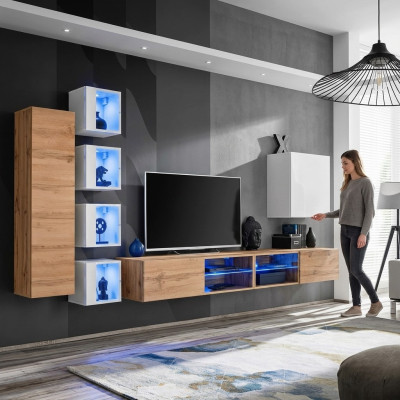 Designer Modern Möbel Wand Regale TV-Ständer Wandschrank Hänge Schrank Holzmöbel