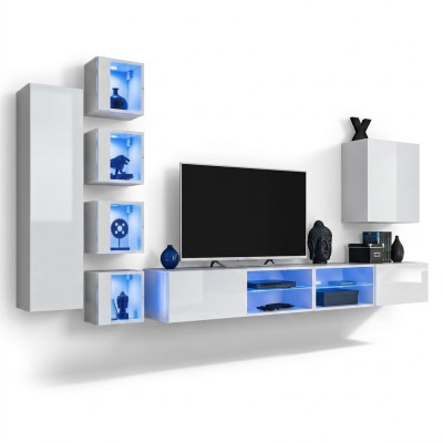 Modern Wohnwand Hänge Schrank Designer TV-Ständer Wandschrank Holzmöbel Neu