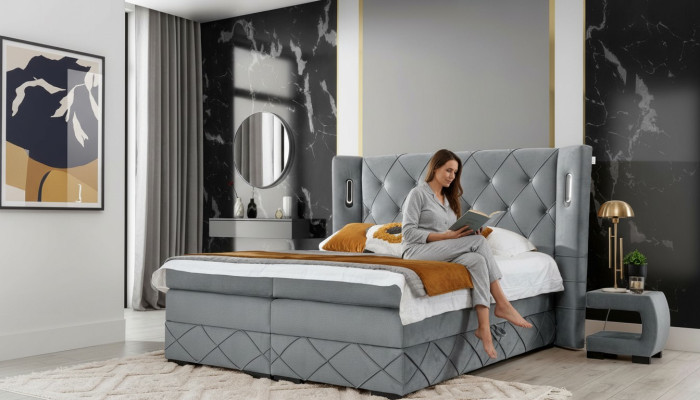Schlafzimmer Set Bett 2x Nachttisch Modern Komplett Luxus Möbel Holz Einrichtung