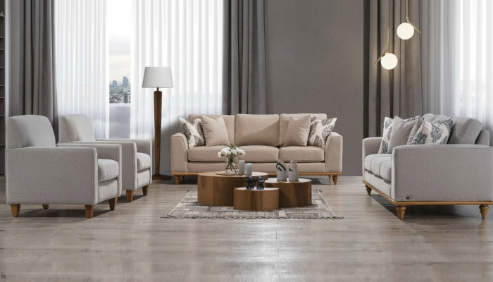 Wohnzimmer Set 4tlg 2x Sofa Dreisitzer Design 2x Sessel Modern Neu Möbel