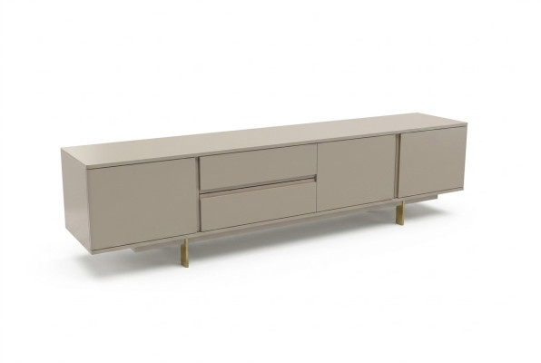 Luxus Wohnwand tv Ständer rtv Lowboard Holz Wohnzimmer Beige Möbel