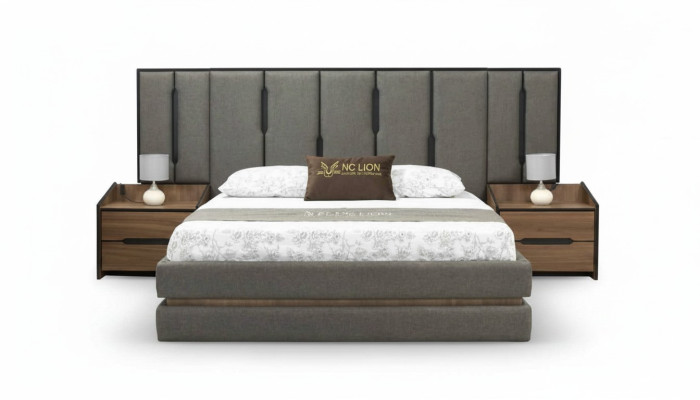 Modernes 3tlg Schlafzimmer Set Elegant Bett 2x Nachttische Komplett
