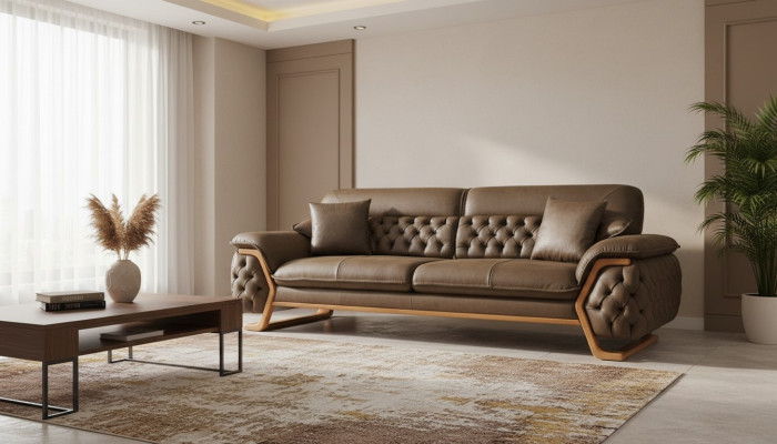 Sofa 3 Sitzer Chesterfield Couch Polster Wohnzimmer Sofas Design Verstellbar
