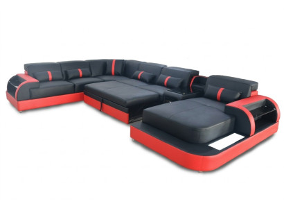 Multifunktion Sofa Couch Wohnlandschaft Couchen Polster Sofas LED Bettfunktion