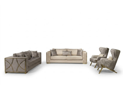 Luxus Sofagarnitur 3+3+1 Sitzer Set Design Sofa Polster Couchen Modern