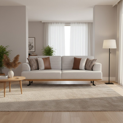 Zeitgenössisches Luxussofa mit Grauer Polsterung für das Wohnzimmer