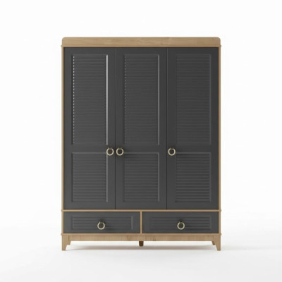 Kleiderschrank Grau Holz Schrank Design Kinderzimmer Kleiderschränke