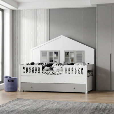 Modernes Kinderbett Grau Farbe Luxuriös Design Möbel für die Kleinsten