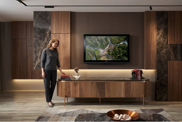 Stilvoll TV Lowboard Braun Farbe Luxuriös Möbel für Wohnzimmer Neuheit