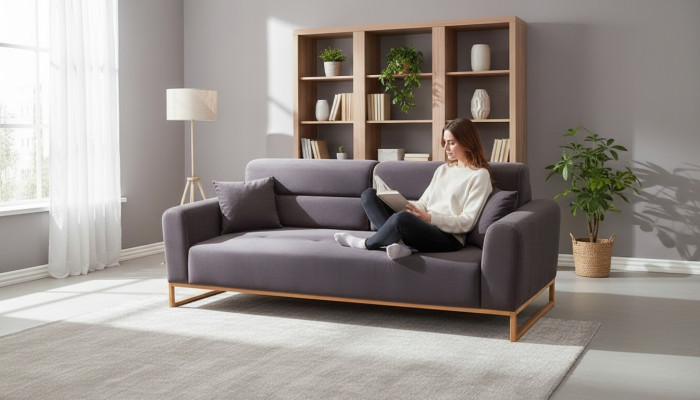 Brauner Polster 3-Sitzer Designer Wohnzimmer Exklusive Couch 3-er Sofa