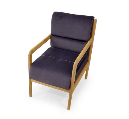 Moderner Blauer Sessel Wohnzimmer Polster Einsitzer Armlehnen Sessel