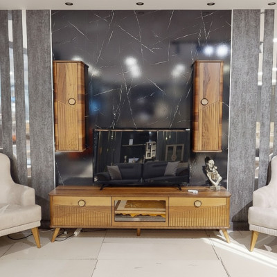 Stilvoller Hellbrauner TV-Lowboard Designer RTV Wohnzimmer Sideboard