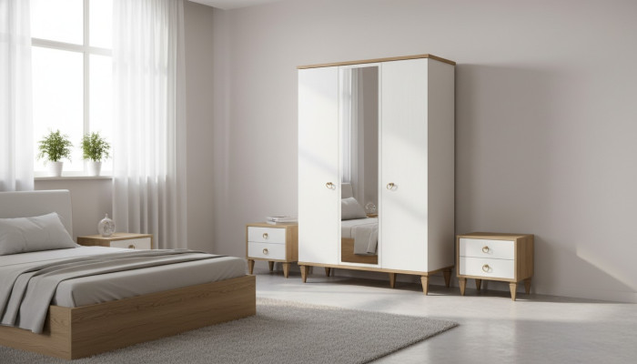 Luxuriöser Weißer Kleiderschrank Designer Holzschrank Glasschrank Möbel