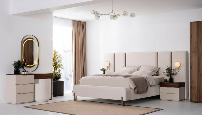 Schlafzimmer Set Luxus Komplettes Bett 2x Nachttisch Schminktisch 4tlg Neu