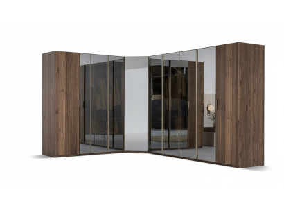 Moderner Braun Eckschrank Designer Regalschrank Holzschrank Luxus Möbel