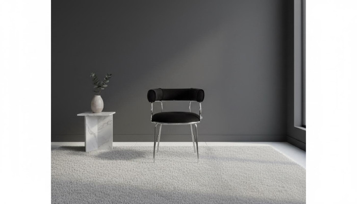 Designer Schwarzer Barhocker Luxuriöse Esszimmer Metallrahmen Stühle