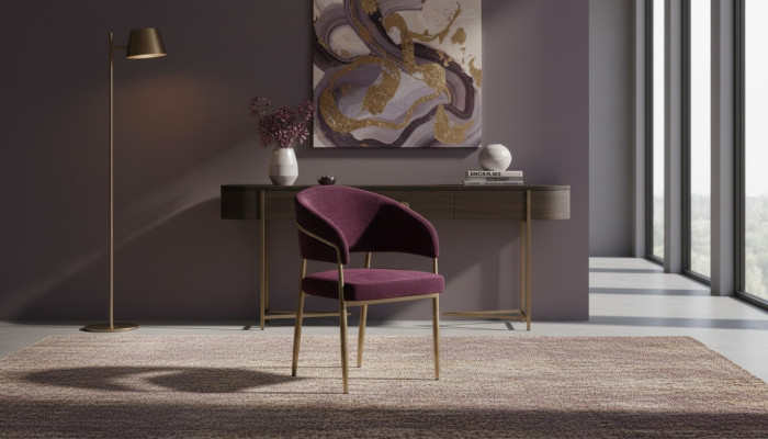 Dunkel-Lila Esszimmer Stuhl Designer Metallrahmen Esszimmer Holz Stühle