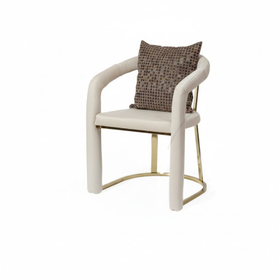 Beiger Designer Stuhl Luxus Holzrahmen Designer Esszimmer Holz Stühle