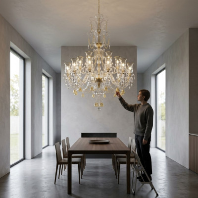Exklusiver Kronleuchter Moderne Pendelleuchter Wohnzimmer Decken Leuchte