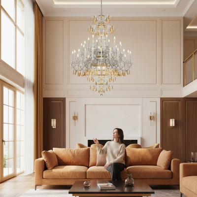 Lampe Kronleuchter Designer Exklusive Pendelleuchte Wohnzimmer Stil
