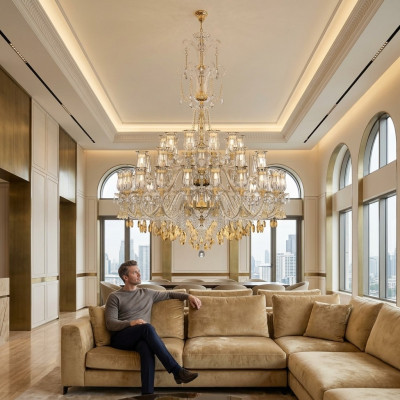 Schicker Kronleuchter Wohnzimmer Kristall Lüster Designer Pendelleuchter