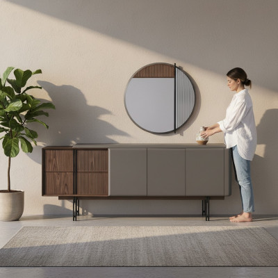 Exclusive Esszimmer Set Besteht aus 2tlg. Anrichte und Spiegel Neuheit