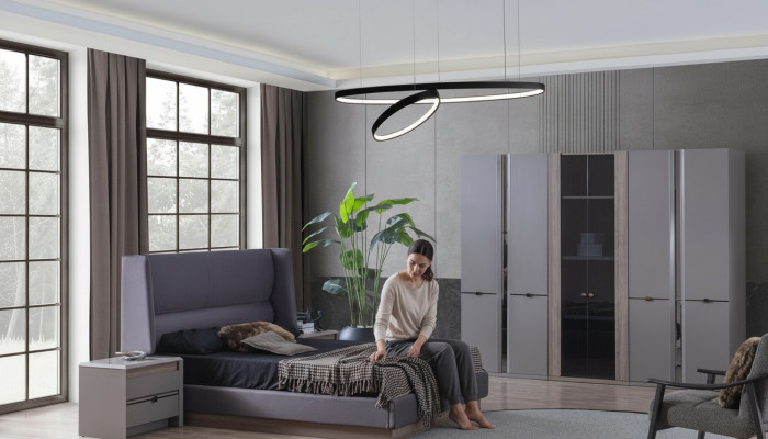Schlafzimmer Set Bett Kleiderschränke Schrank Betten 2x Nachttische 4tlg.