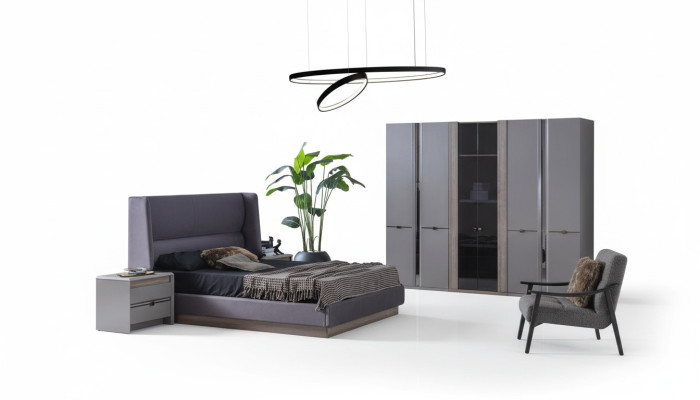 Schlafzimmer Set Bett Kleiderschränke Schrank Betten 2x Nachttische 4tlg.